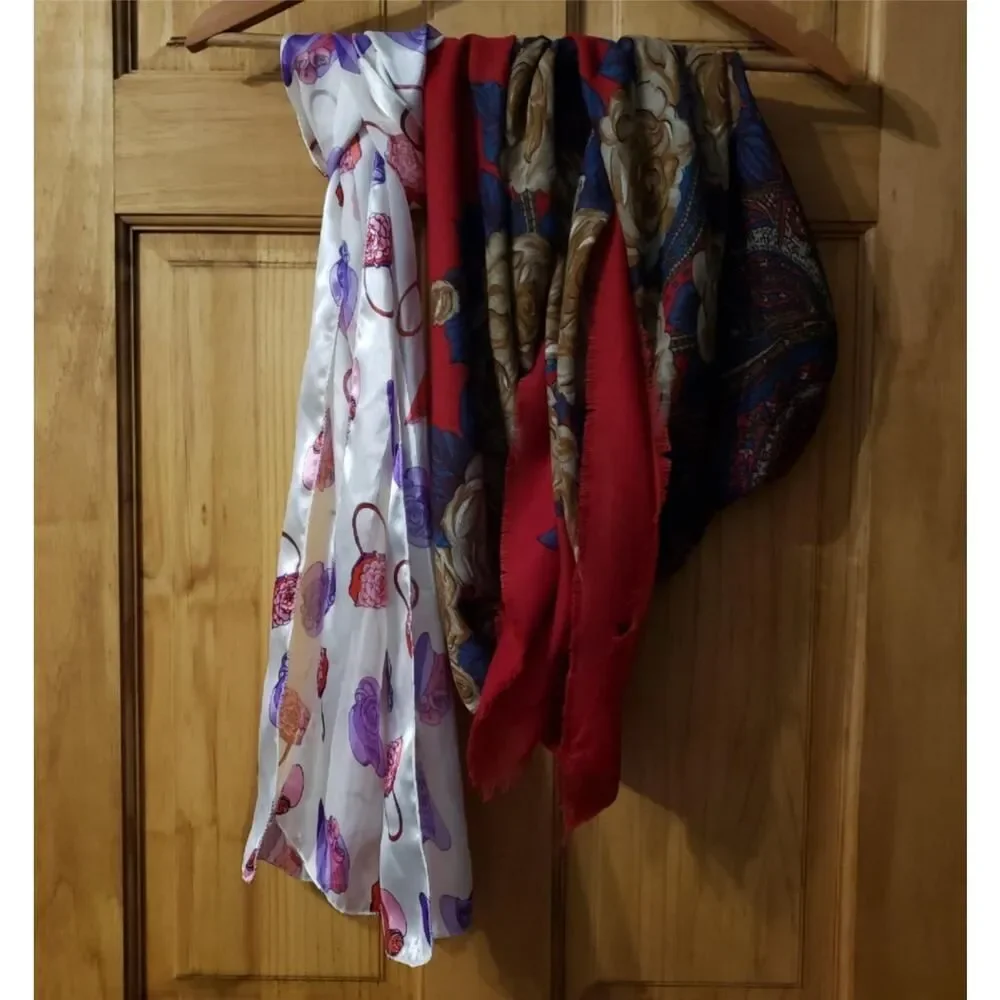 2 Scarfs Large Berkshire Shawl & Unbranded Hats/Purse Scarf
